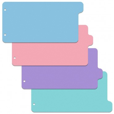 Набор из 4-х разделителей пластиковых ErichKrause Diagonal Pastel, ассорти, Размер-240х120мм, 0.6мм