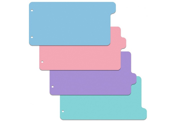 Набор из 4-х разделителей пластиковых ErichKrause Diagonal Pastel, ассорти, Размер-240х120мм, 0.6мм
