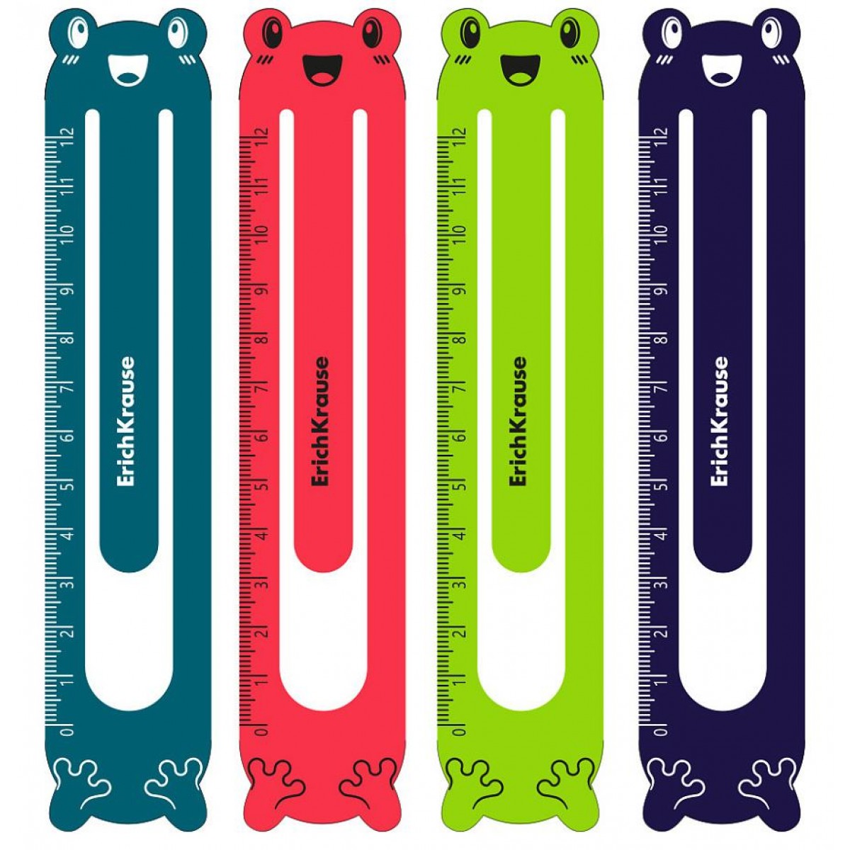 Набор из 4 закладок пластиковых ErichKrause Soft Reef, фигурные, ассорти