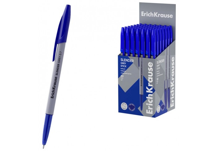 Ручка шариковая, цвет чернил синий ErichKrause Slender® Пепел  0.7мм, Super Glide Technology
