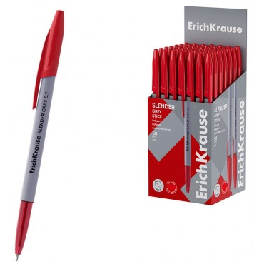 Ручка шариковая, цвет чернил красный ErichKrause Slender® Пепел  0.7мм, Super Glide Technology