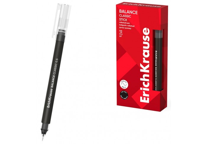 Ручка-роллер ErichKrause Balance Stick Classic 0.5, линия 0,35, цвет чернил черный