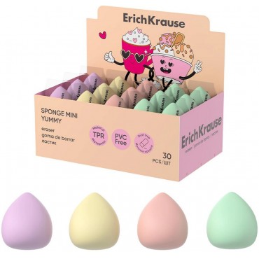 Ластик ERICH KRAUSE Sponge Mini Yummy 30x28x28 мм, ассорти,