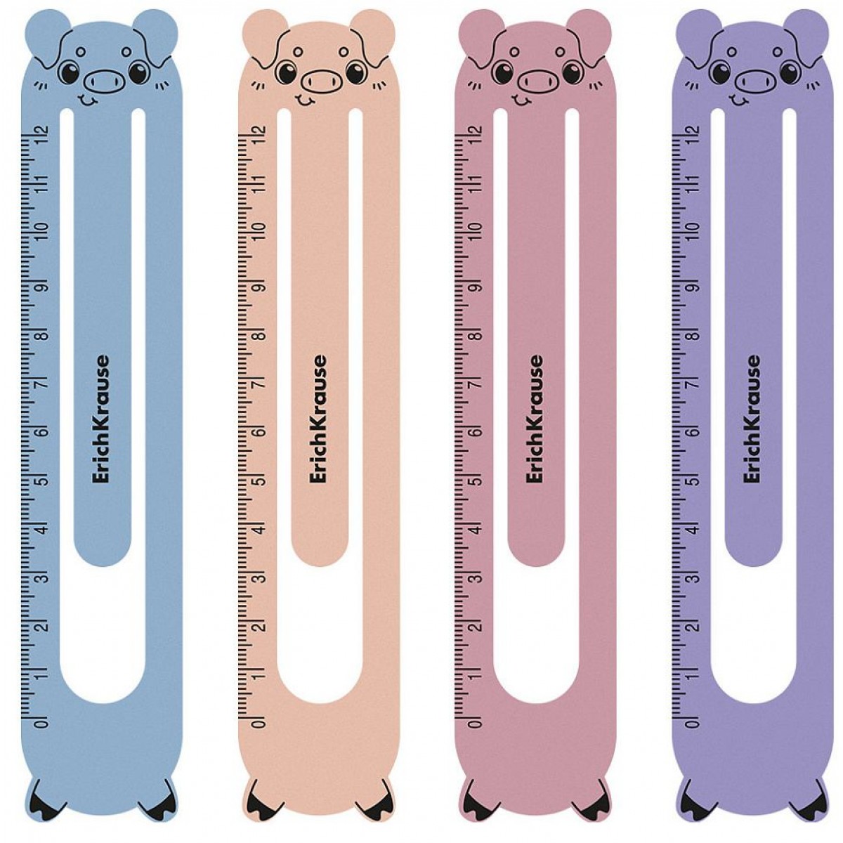 Набор из 4 закладок пластиковых ErichKrause Soft Manga, фигурные, ассорти