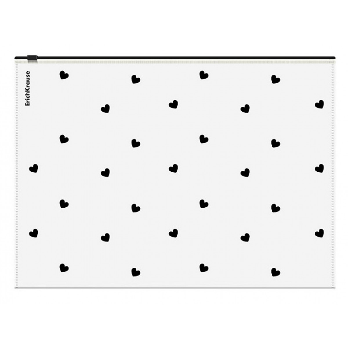 Папка-конверт на молнии Zip пластиковый ErichKrause Clear Beauty, A4, прозрачный, 334х246мм, 0.18мм.