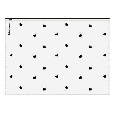 Папка-конверт на молнии Zip пластиковый ErichKrause Clear Beauty, A4, прозрачный, 334х246мм, 0.18мм.