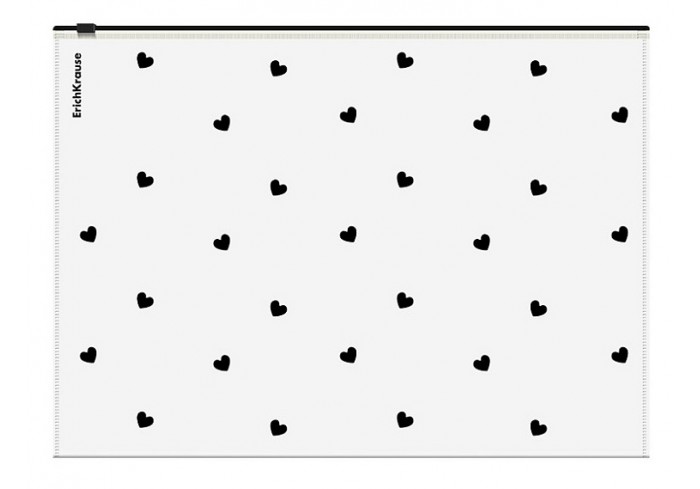 Папка-конверт на молнии Zip пластиковый ErichKrause Clear Beauty, A4, прозрачный, 334х246мм, 0.18мм.