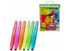 Мелки гелевые ErichKrause Jolly Friends Neon, 6 цветов, экстрамягкие, выкручивающийся корпус