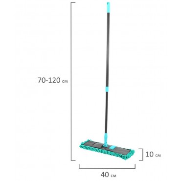 Швабра КОМПЛЕКТ флаундер 40 см + МОП синель (ТИП К) + черенок 70-120 см, ЛЮБАША БЮДЖЕТ,