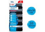 Салфетки из МИКРОФИБРЫ 30х30 см, GRAY  BLACK, big pack, КОМПЛЕКТ 10 штук, 180 г/м2, LAIMA HOME,