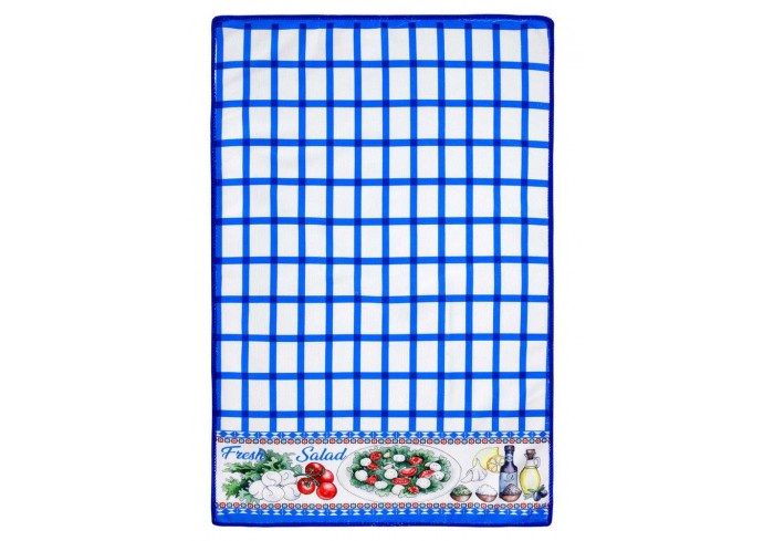 Салфетка из МИКРОФИБРЫ универсальная, 40х60 см, синяя клетка, орнамент, 240 г/м2, BOOMHOUSE (БУМХАУС