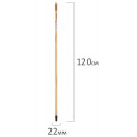 Черенок рукоятка 120 см, еврорезьба, пластиковая накладка, дерево + лак (ЭВКАЛИПТ), d=2,2 см, LAIMA,