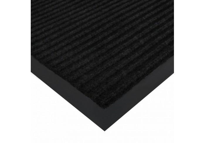Коврик придверный 120х150 см, ЧЕРНЫЙ, влаго-грязезащитный, 430 г/м2, ребристый, ЛЮБАША СТАНДАРТ,