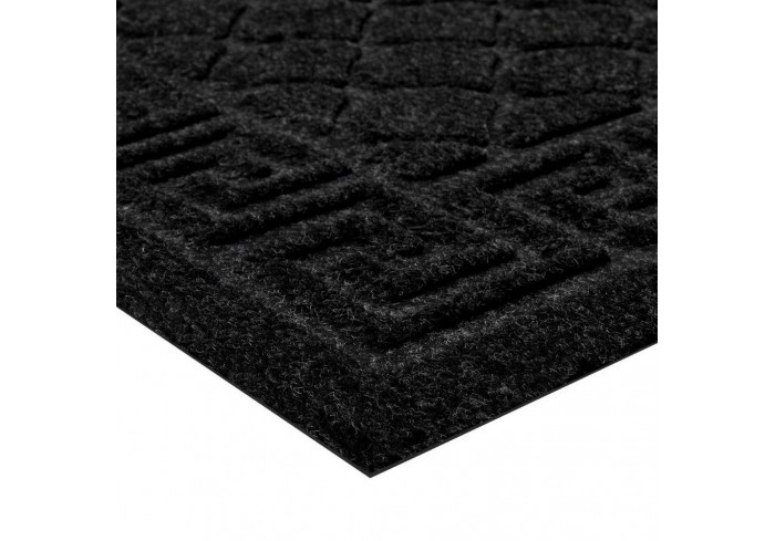 Коврик придверный 40х60 см, ЧЕРНЫЙ, грязезащитный, 430 г/м2, фактурный рисунок ЧЕШУЙКИ, ЛЮБАША,