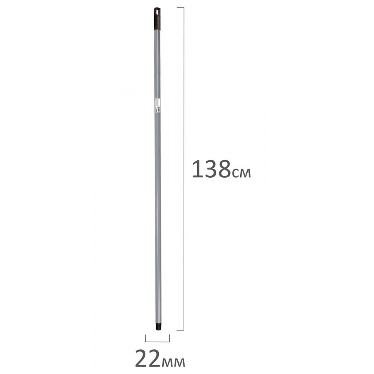 Черенок рукоятка для инвентаря 138 см, еврорезьба, металлопластик 0,35 мм, серый, BOOMHOUSE XL