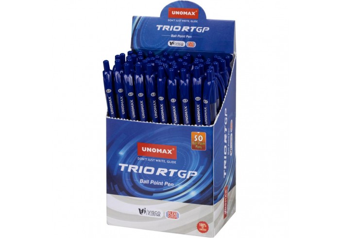 Ручка шариковая автомат. Unomax/Unimax GlideTrioRTGPSteelсин,масл,ман, ИНДИЯ