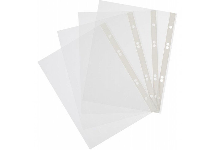 Папка-вкладыш А5 , 30 мкм глянец, 100шт./уп. с боков.перфор. Россия