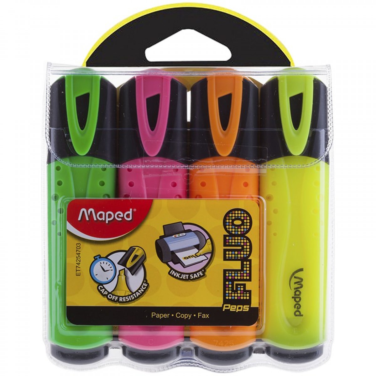 Набор текстовыделителей FLUO PEP'S CLASSIC, пишущий узел 1-5мм, 4 цв.