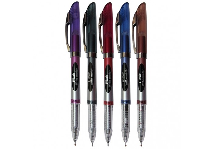 Ручка шариковая, WRITO-METER, Flair, на масляной основе, СИНИЙ стержень, игольчатый пишущ.узел 0,6мм