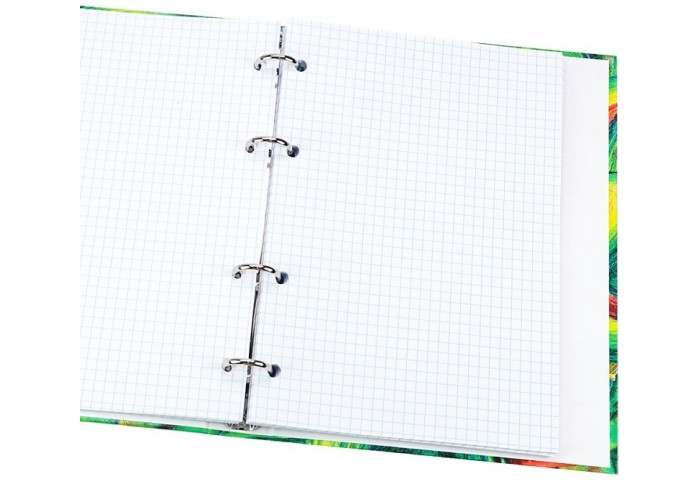 Тетрадь клетка А5 80л. ХАМЕЛЕОНЫ И АВОКАДО на кольцах, глянцевая ламинац, лен