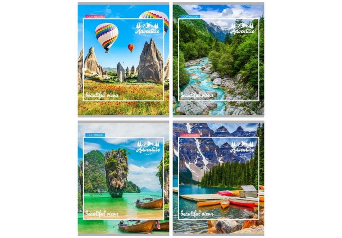 Тетрадь 80л. КЛЕТКА, ВДОХНОВЛЯЮЩИЕ ВИДЫ (мелов. картон)