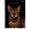 Записная книга 80л, А5, на гребне, БЕНГАЛЬСКИЙ КОТ (7БЦ, на гребне, глянц.ламинирование)твердая
