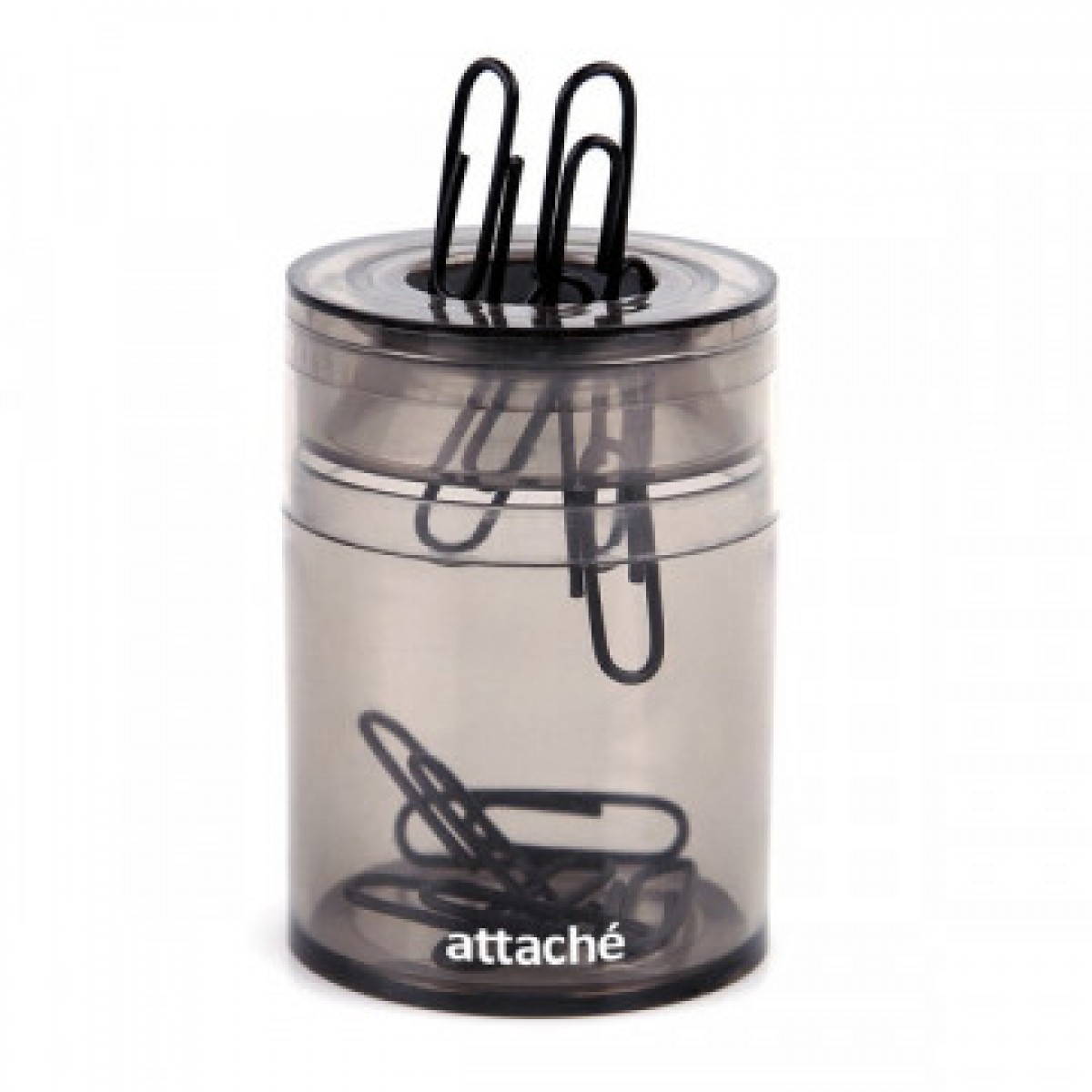 Скрепочница магнитная Attache, цвет графит, (ШхВ): 42×60 мм. Диаметр отверстия в верхней части — 24м