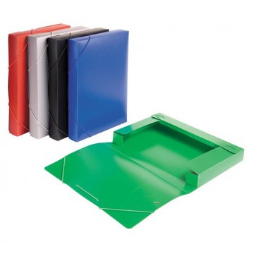 Папка-короб архивная на резинке, корешок 40 мм, пластик 0.7 мм, синий ,БЮРОКРАТ