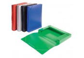 Папка-короб архивная на резинке, корешок 40 мм, пластик 0.7 мм, зеленый ,БЮРОКРАТ