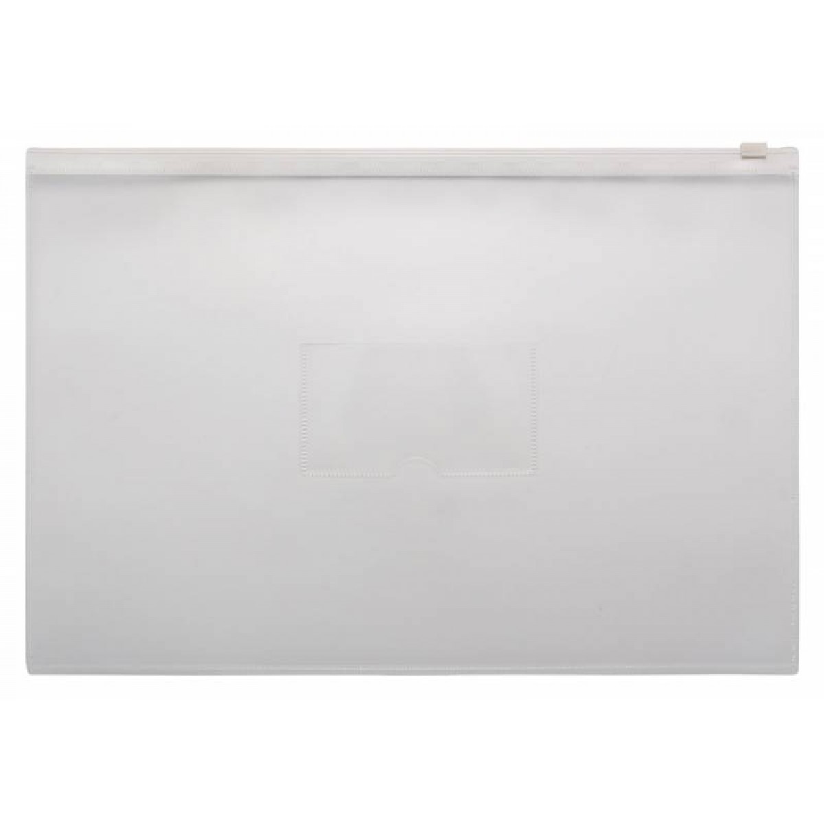 Папка на молнии ZIP Бюрократ BPM4AWT A4+ полипропилен 0.15мм карм.для визит. цвет молнии белый