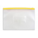 Папка на молнии ZIP Бюрократ A4+ полипропилен 0.15мм карм.для визит. цвет молнии желтый