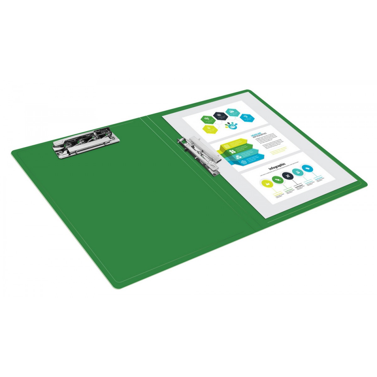 Папка с 2-мя зажимами A4 пластик 0.7мм торц.карм с бум. встав ассорти Бюрократ -PZ07C+C