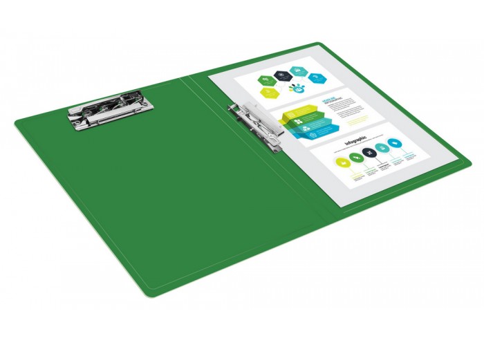 Папка с 2-мя зажимами A4 пластик 0.7мм торц.карм с бум. встав ассорти Бюрократ -PZ07C+C