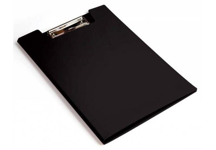 Папка-планшет двойной (клип-борд) Бюрократ -PD602BLCK A4 пластик 1.2мм черный