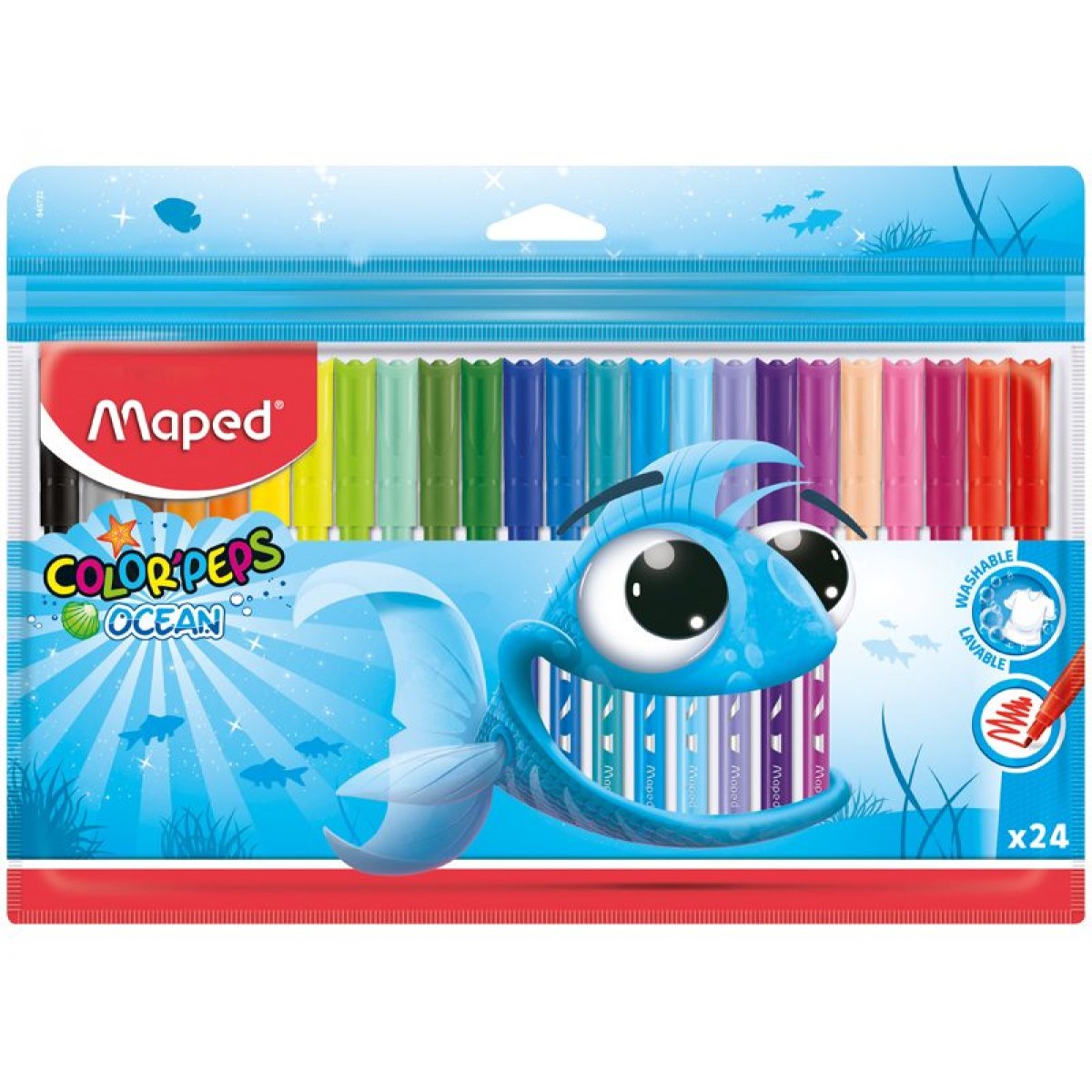 Фломастеры 24шт. супер смываемые, MAPED COLOR'PEPS OCEAN