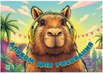 Альбом для рисования 24л. на склейке Капибара -  на прогулке, выб. уф-лак, офсет 100г/м