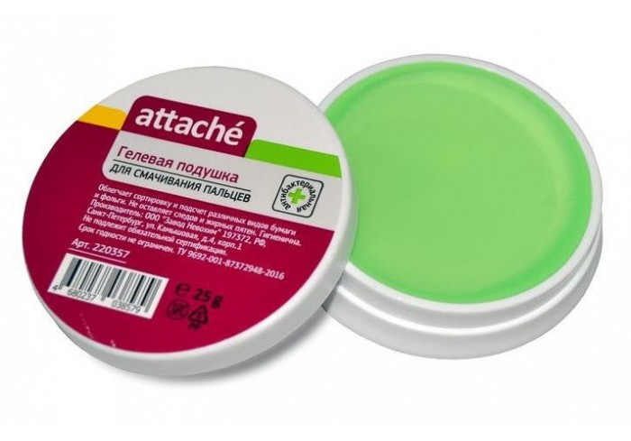 Подушка для смачивания пальцев гелевая ATTACHE 25г, 220357