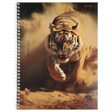 Тетрадь клетка А4 96л. ПРИРОДА ПУСТЫНИ, гребень, 4+4 тиснение холст