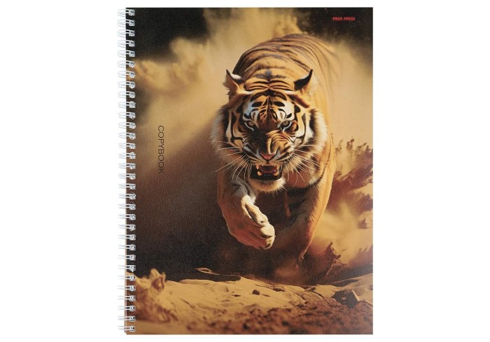 Тетрадь клетка А4 96л. ПРИРОДА ПУСТЫНИ, гребень, 4+4 тиснение холст