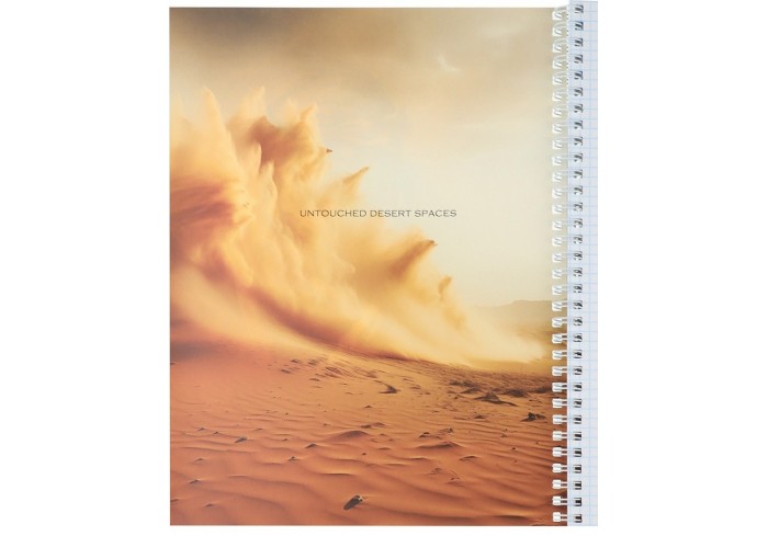 Тетрадь клетка А4 96л. ПРИРОДА ПУСТЫНИ, гребень, 4+4 тиснение холст