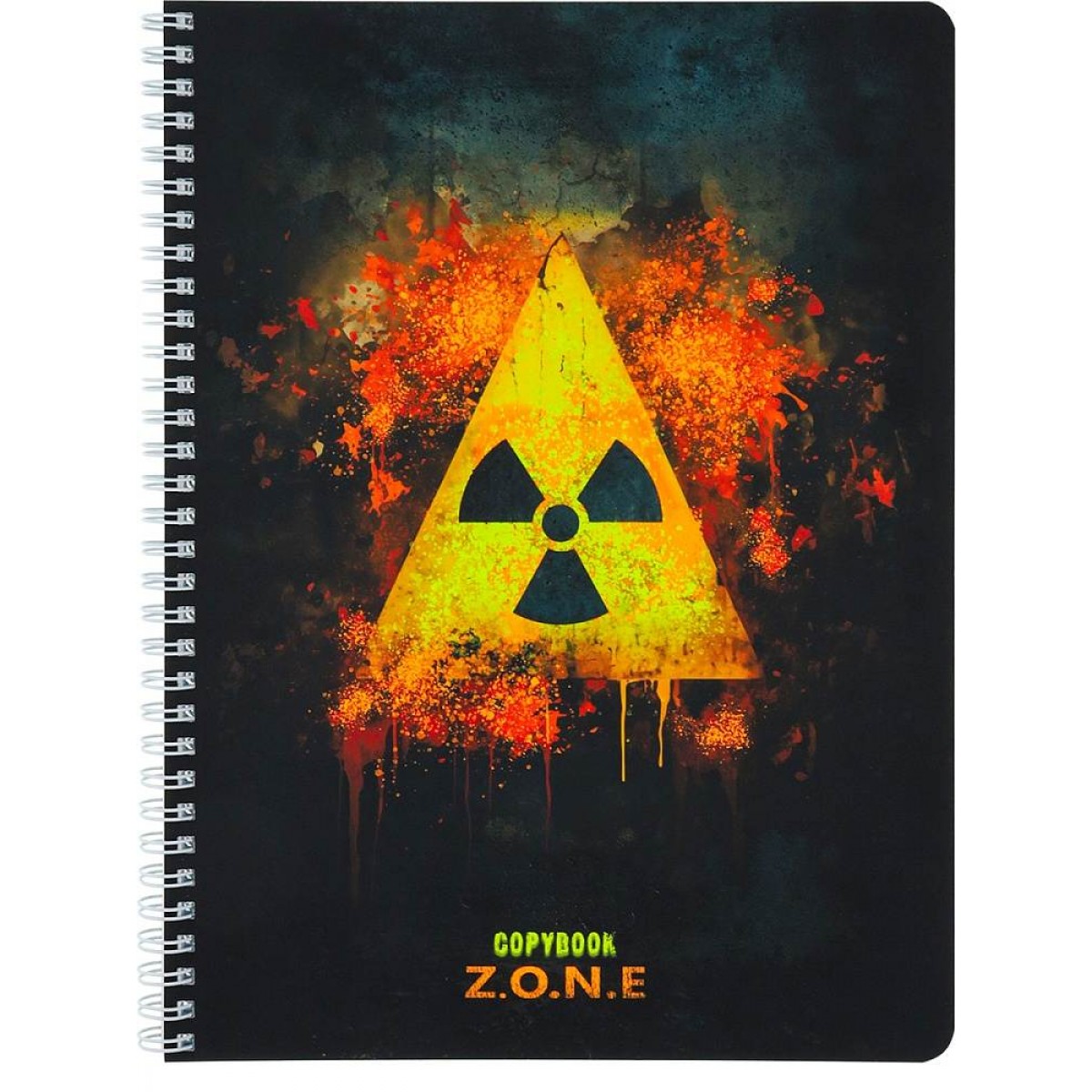 Тетрадь клетка А4 96л. ОПАСНАЯ ЗОНА - 1, 6+0, софт-тач, гребень