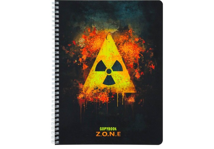 Тетрадь клетка А4 96л. ОПАСНАЯ ЗОНА - 1, 6+0, софт-тач, гребень