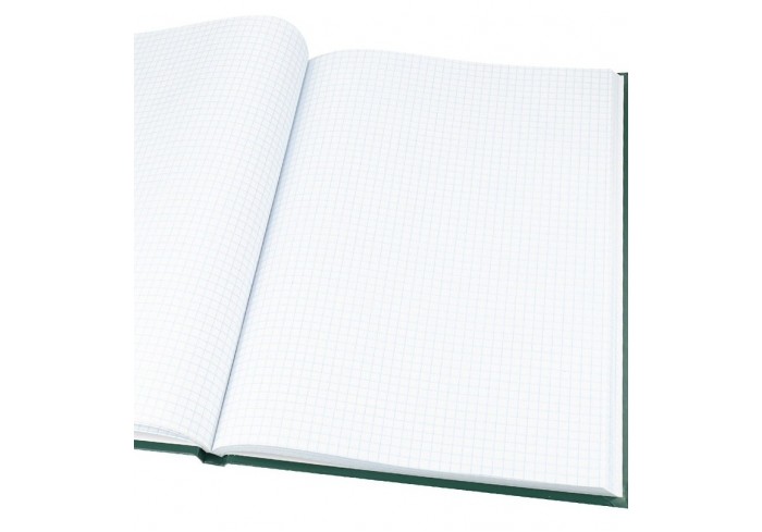 Книга учета А4 бумвинил 96л ЗЕЛЕНЫЙ, тиснение фольгой, клетка