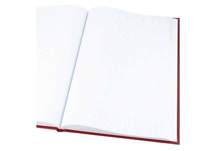 Книга учета А4 бумвинил 96л БОРДО,  тиснение фольгой, клетка
