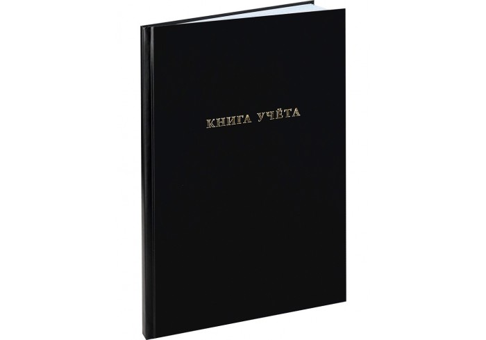 Книга учета А4 бумвинил 96л ЧЕРНЫЙ, тиснение фольгой, клетка