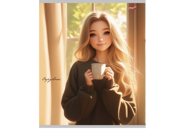 Тетрадь клетка 96л. ДЕВУШКИ С КОФЕ, (обложка  - мелов.картон)