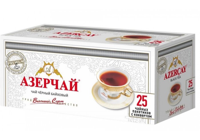 Чай Азерчай Премиум чай черный в пакетиках сашетах, 25 шт 166573