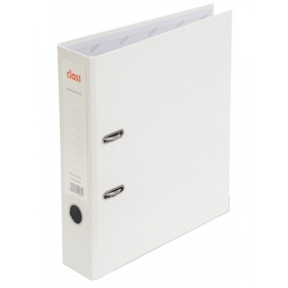 Папка-регистратор 75мм, Class, ПВХ, с метал.уголком, белая