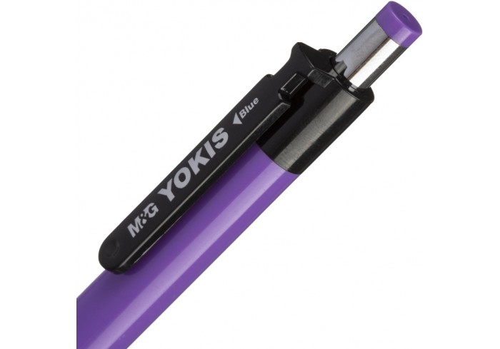 Ручка шариковая автоматическая MG Yokis синяя (толщина линии 0.6 мм),манжетка