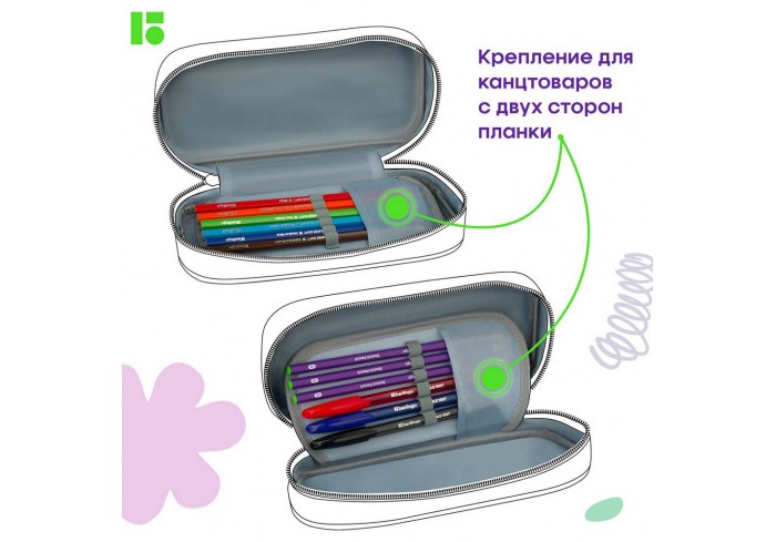 Пенал 1 отделение, 1 карман, 220*95*50 Berlingo 